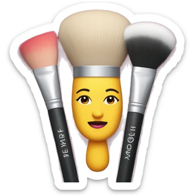 makeup brush & blush sticker