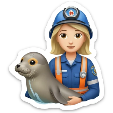 National Oceanic and Atmospheric Administration rescue workers rescue a seal sticker