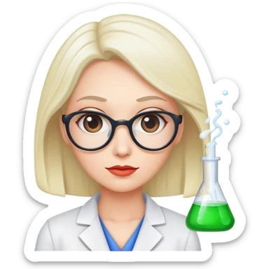 chemistry teacher women, white skin sticker