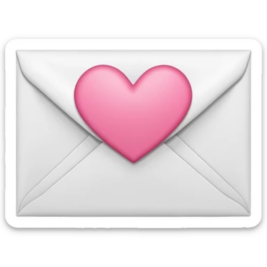 A close-up photograph of a simple white paper envelope sealed with a small, pink heart, natural lighting sticker