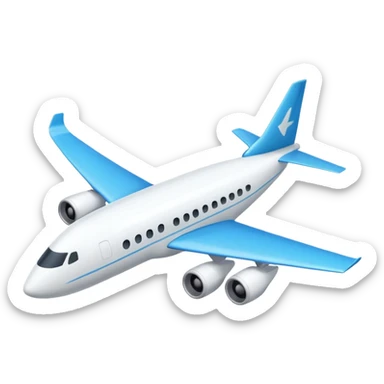 plane up view flat sticker