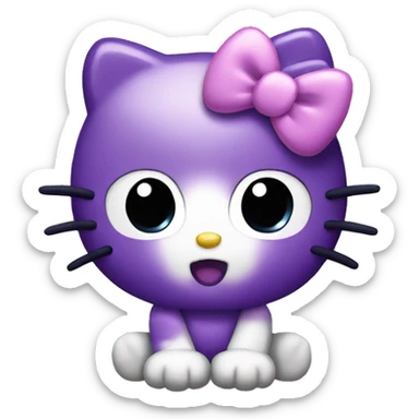 purple hello kitty sticker