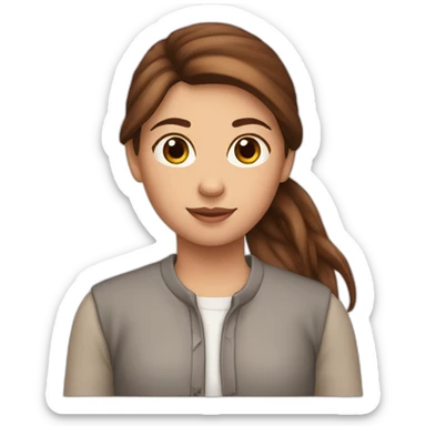 A brown hair girl with a horse sticker