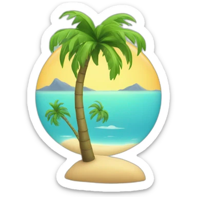 cat palm trees sticker