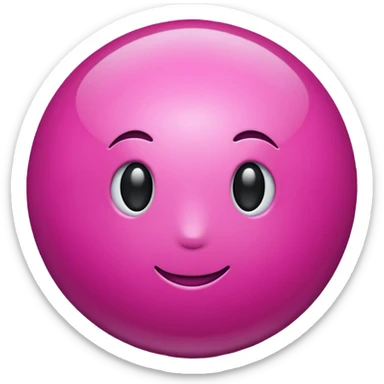 magenta color sphere. Negative : Emoji. sticker