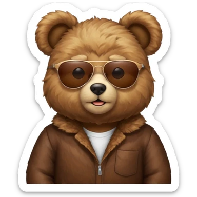 Teddy bear with sunglasses on sticker