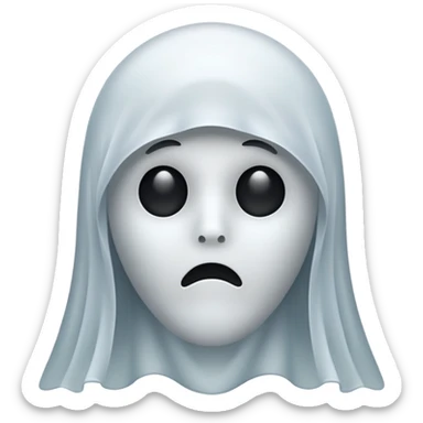 Straight face ghost  sticker