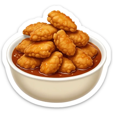 bowl of sauced chicken nuggies sticker