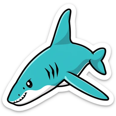 shark fin poking out above water sticker