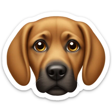 Dog with a human nose sticker