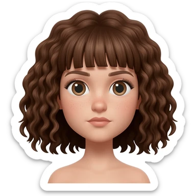 Forward head posture so the guys head should be forward of his neck but it make a white girl with brown curly hair and bangs sticker