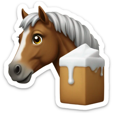 Horse sniffing sugar sticker