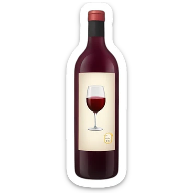 bottle with red wine sticker