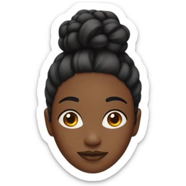 black woman with bun sticker