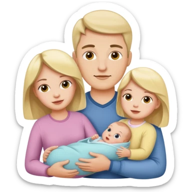husband wife and baby girl sticker