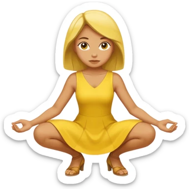 yellow woman crouching sticker
