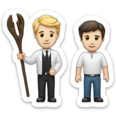 Un homme noir et un homme blanc qui ce serre la main sticker