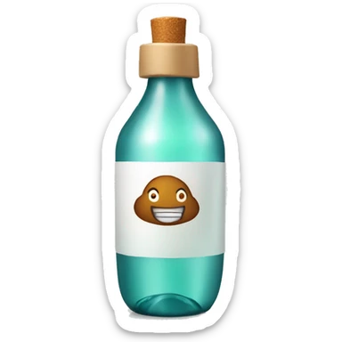 bottle with rolled message aper sticker