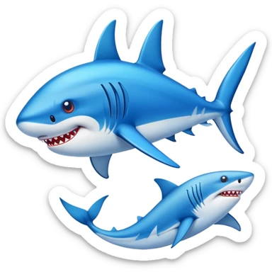 Tiburón con zapatos azules puestos sticker