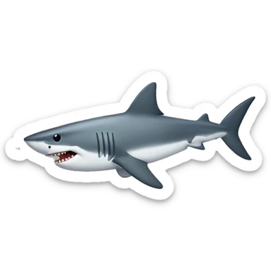 A Shark holding the letter L sticker