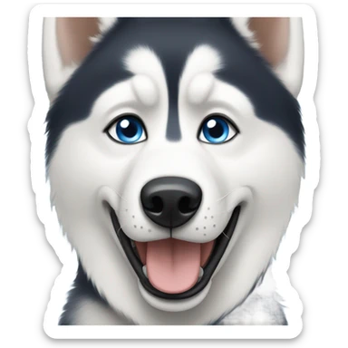 Husky with one brown eye and one blue eye sticker