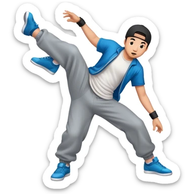 Asian guy breakdancing  sticker