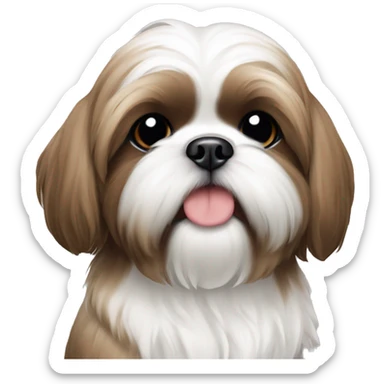shih tzu puppy brown and white sticker