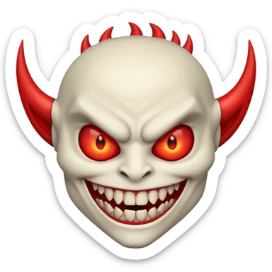 Demon with jagged sharp smile with glowing red eyes demon time sticker