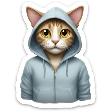 cat wearing a hoodie  sticker