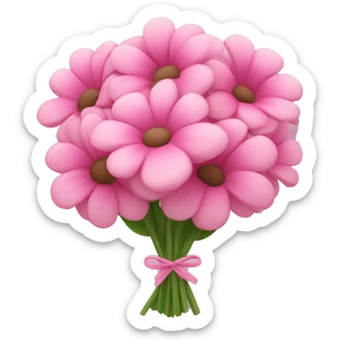 pink flower bouquet sticker