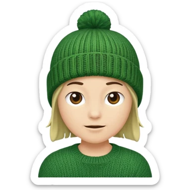 a green beanie by itself  sticker
