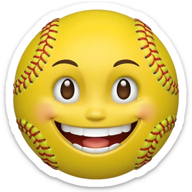 Softball but with a face  sticker