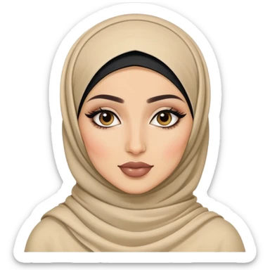 pretty hijabi baddie with makeup sticker