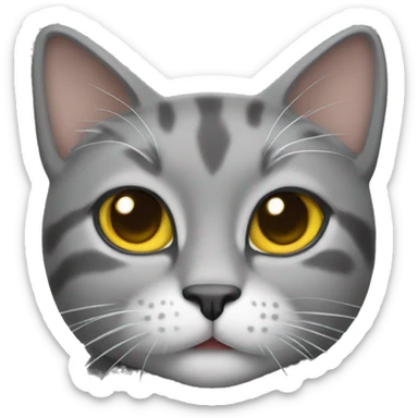 A gray cat rockstar sticker