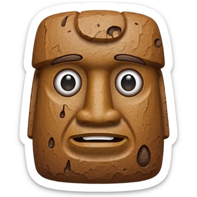 Poop with moai face sticker