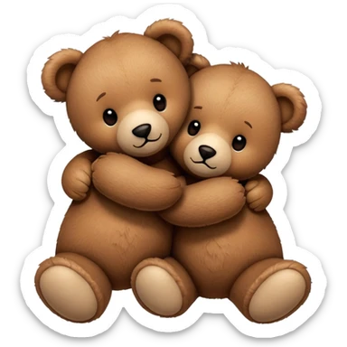 two teddy bears hugging sticker