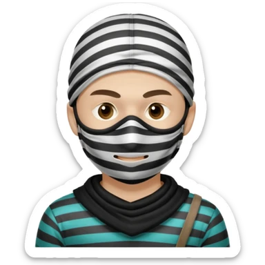 thief, with stripped shirt, facemask, thief mask. sticker