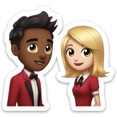 Charlie and vaggie hazbin hotel sticker