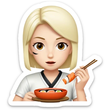 Fußballerin, die Sushi isst  sticker