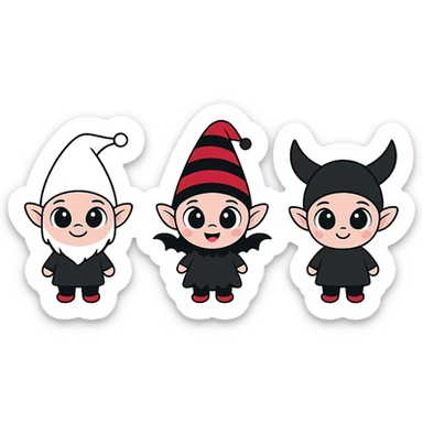 Remove the background and any text from this goth banner, keep it cute, expressive, minimal, in the style of imagen-4-fast-KaUtLiSA10F, with a transparent background. sticker