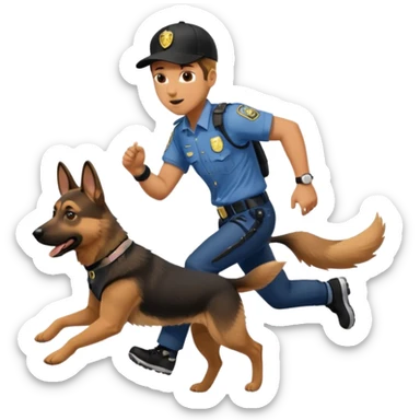 Man running from cops he has a dog sticker