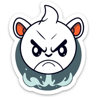 Angry face with steam coming from ears sticker