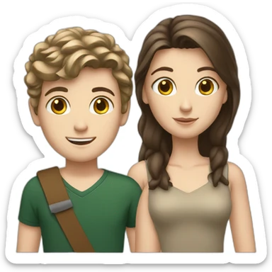 A lond White boy and two brunette white girls sticker