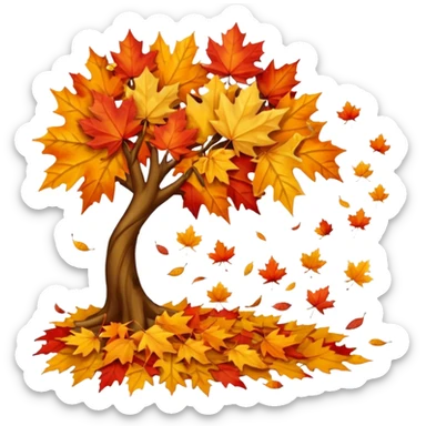leaves falling from a tree sticker
