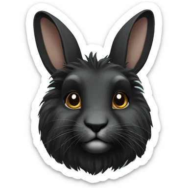 Black lionhead rabbit sticker
