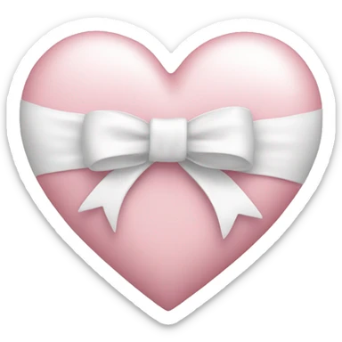 Pastel pink heart with white bow sticker