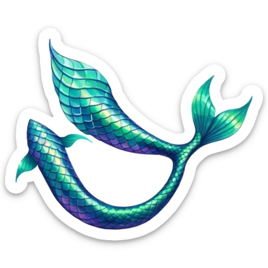 green aqua coloured siren mermaid tail only sticker