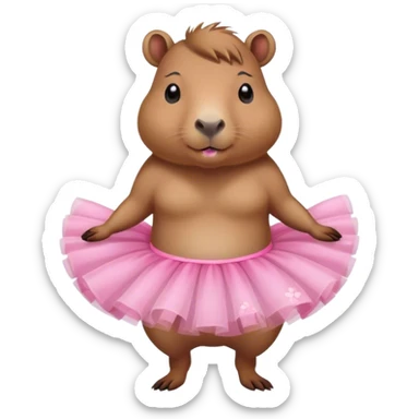 capybara wearing a pink tutu,Cherry blossom sticker
