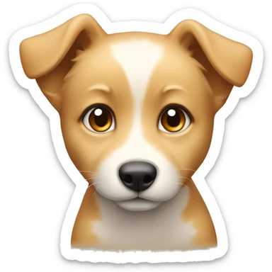 Puppy that has fox features but more blonde honey coloring sticker