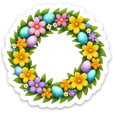 Easter wreath sticker